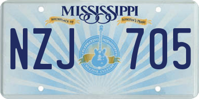 MS license plate NZJ705