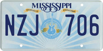 MS license plate NZJ706