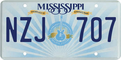 MS license plate NZJ707