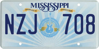 MS license plate NZJ708