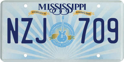 MS license plate NZJ709