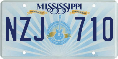 MS license plate NZJ710