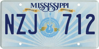 MS license plate NZJ712