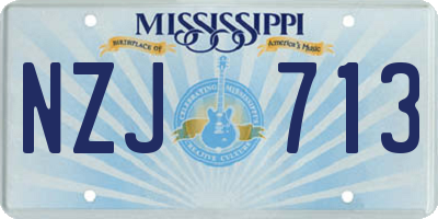 MS license plate NZJ713