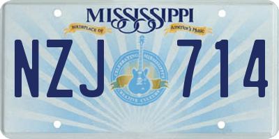 MS license plate NZJ714