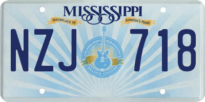 MS license plate NZJ718