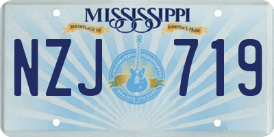 MS license plate NZJ719