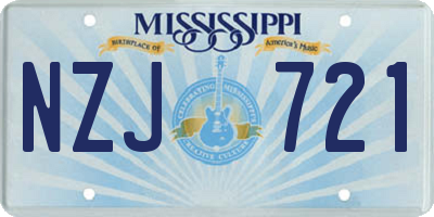 MS license plate NZJ721