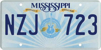 MS license plate NZJ723