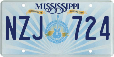 MS license plate NZJ724