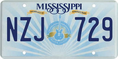 MS license plate NZJ729