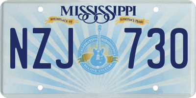 MS license plate NZJ730