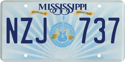 MS license plate NZJ737