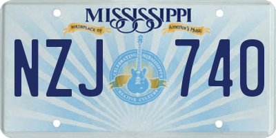 MS license plate NZJ740