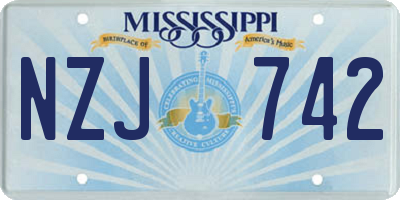 MS license plate NZJ742