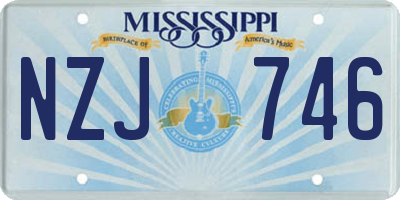 MS license plate NZJ746
