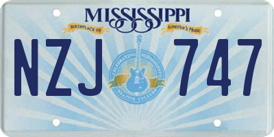 MS license plate NZJ747