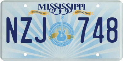 MS license plate NZJ748