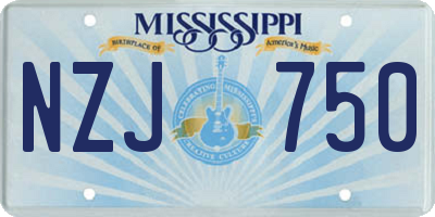 MS license plate NZJ750