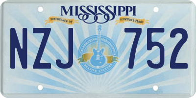 MS license plate NZJ752