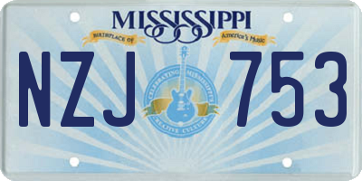 MS license plate NZJ753