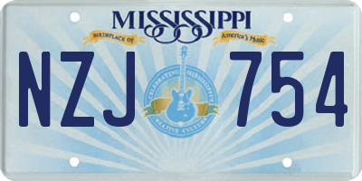 MS license plate NZJ754