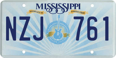 MS license plate NZJ761