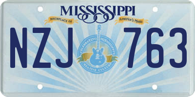 MS license plate NZJ763