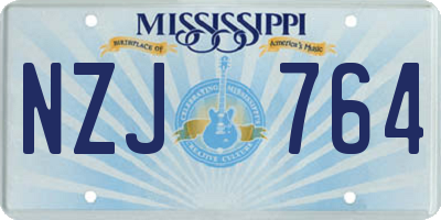 MS license plate NZJ764