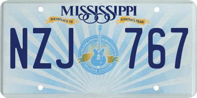 MS license plate NZJ767