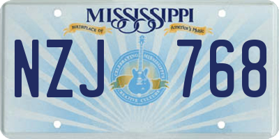 MS license plate NZJ768