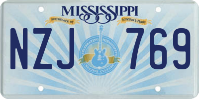 MS license plate NZJ769