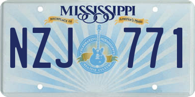 MS license plate NZJ771
