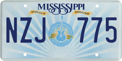 MS license plate NZJ775