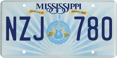 MS license plate NZJ780