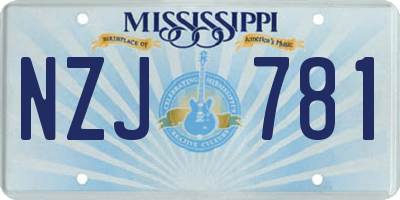 MS license plate NZJ781