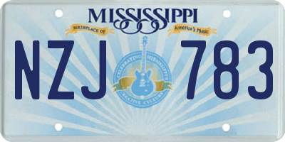 MS license plate NZJ783