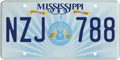 MS license plate NZJ788