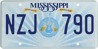 MS license plate NZJ790