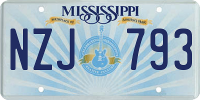 MS license plate NZJ793