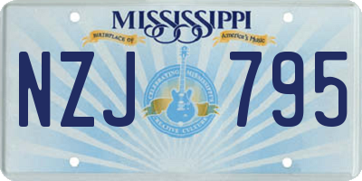 MS license plate NZJ795
