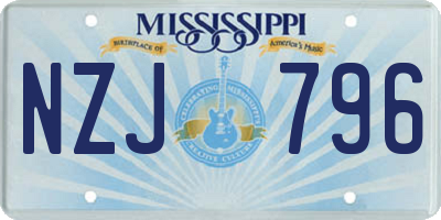 MS license plate NZJ796