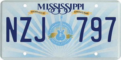 MS license plate NZJ797