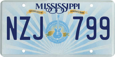MS license plate NZJ799