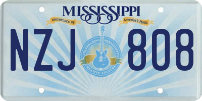 MS license plate NZJ808
