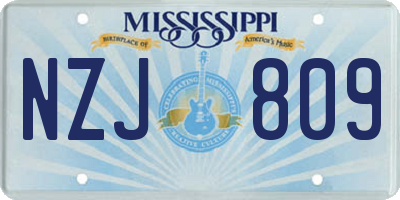 MS license plate NZJ809