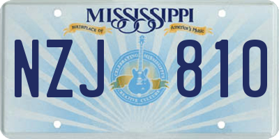 MS license plate NZJ810