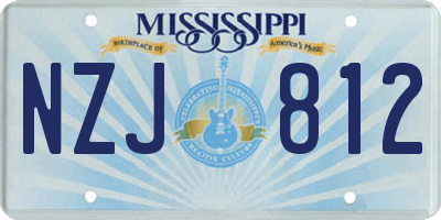 MS license plate NZJ812