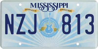MS license plate NZJ813