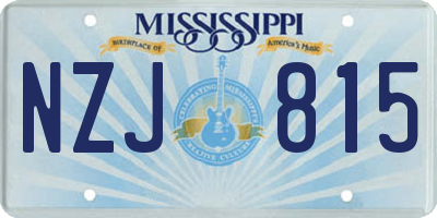 MS license plate NZJ815